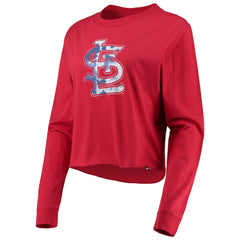 St. Louis Cardinals New Era Women's Baby Jersey Cropped Long Sleeve T-Shirt - Red Jerseys