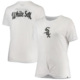 Chicago White Sox New Era Women's Plus Size 2-Hit Front Knot T-Shirt - White T-shirts