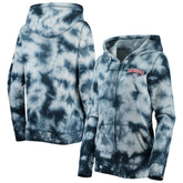 Washington Nationals New Era Women's Tie-Dye Full-Zip Hoodie - Navy Hoodies