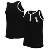 Chicago White Sox New Era Girls Youth Henley Tank Top - Black Tanks