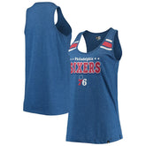 Philadelphia 76ers Women's Scoop-Neck Racerback Tank Top Heathered Royal - New Era