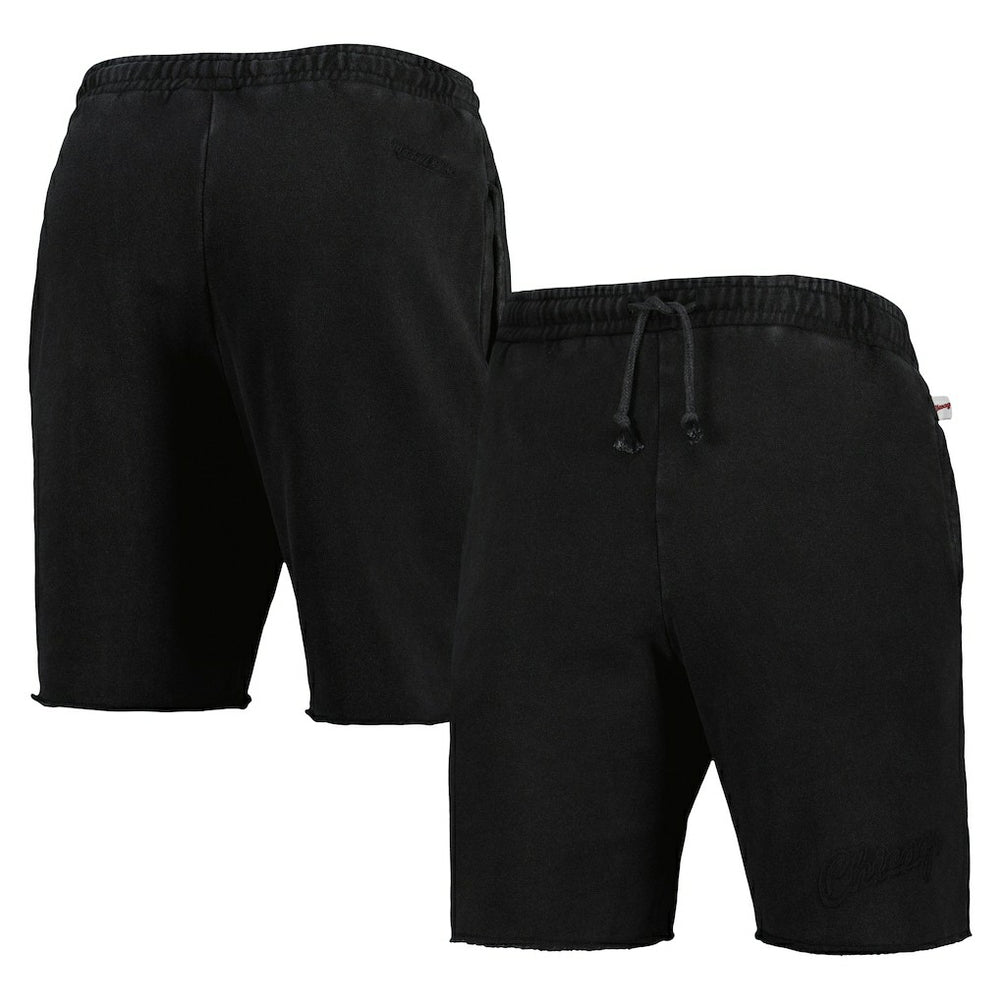 Chicago Bulls French Terry Tonal Fleece Shorts Black - Mitchell & Ness
