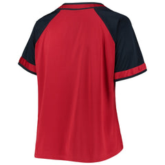 Washington Nationals Women's Plus Size Raglan T-Shirt - Red T-shirts