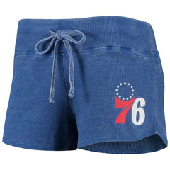 Philadelphia 76ers Concepts Sport Women's Resurgence Slub Burnout Raglan Top & Shorts Sleep Set Royal/White