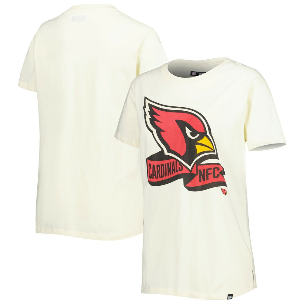 Arizona Cardinals New Era Women's Chrome Sideline T-Shirt - Cream T-shirts