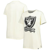 Las Vegas Raiders New Era Women's Chrome Sideline T-Shirt - Cream T-shirts