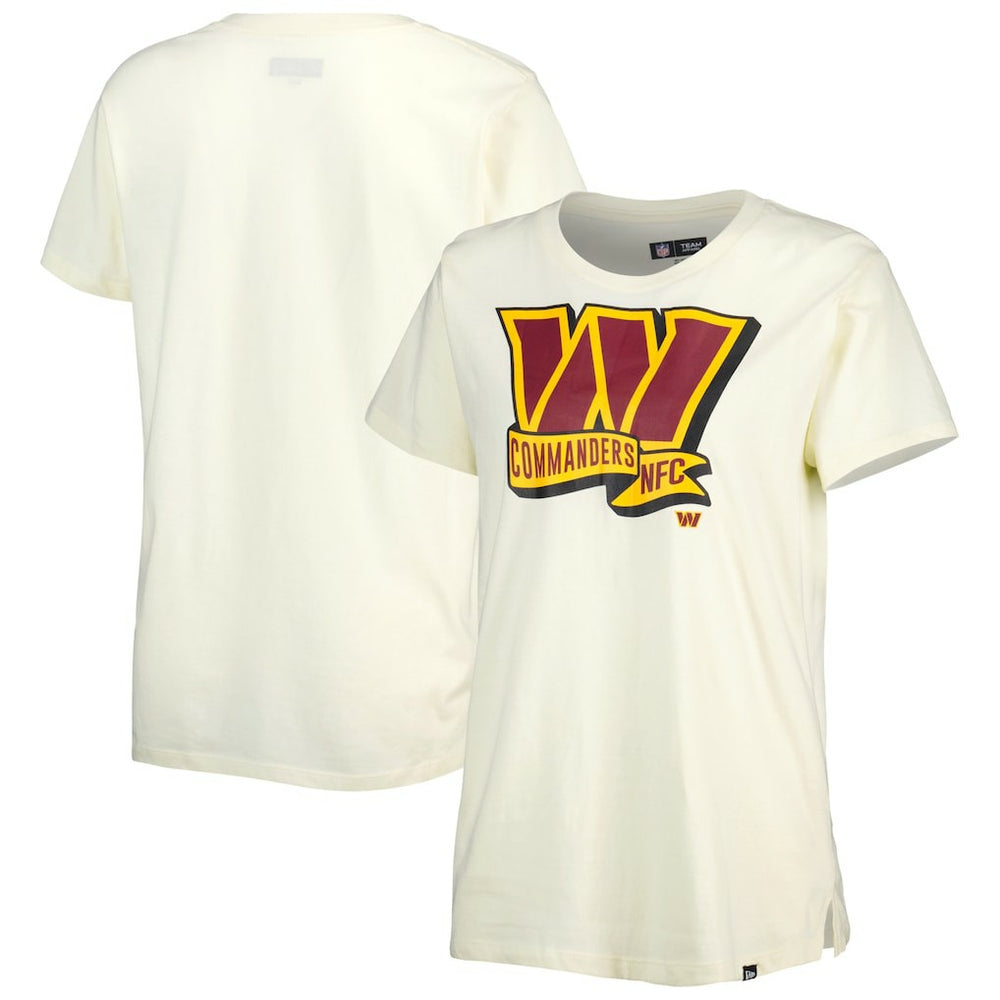 Washington Commanders New Era Women's Chrome Sideline T-Shirt - Cream T-shirts