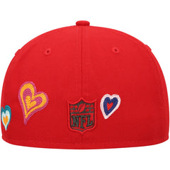 Tampa Bay Buccaneers New Era Chain Stitch Heart 59FIFTY Fitted Hat - Scarlet Hats
