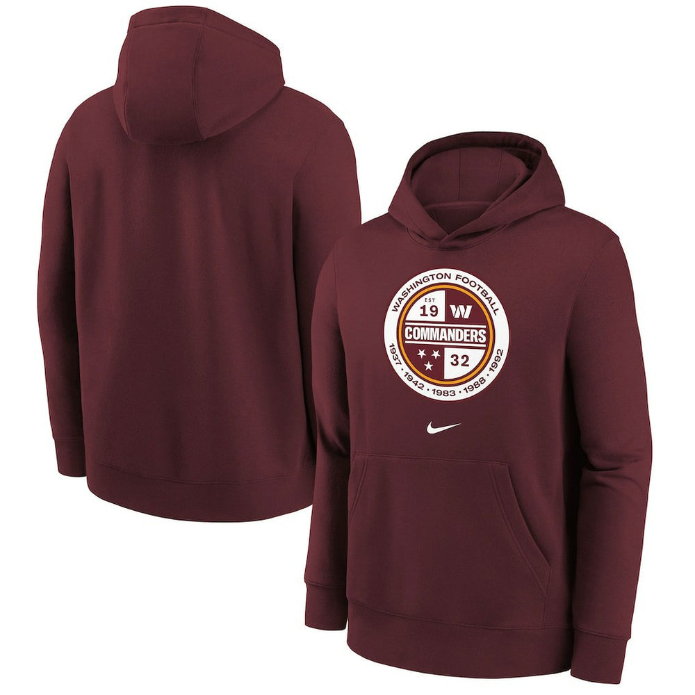Washington Commanders Youth Alternate Logo Pullover Hoodie - Burgundy Hoodies