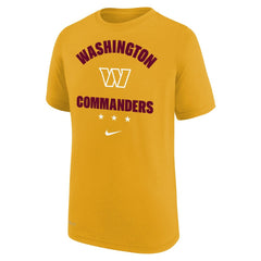 Washington Commanders Youth Team Athletic Performance T-Shirt - Gold T-shirts
