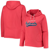 Washington Nationals Soft as a Grape Women's Plus Size Side Split Pullover Hoodie - Red Hoodies