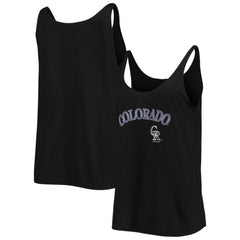 Colorado Rockies Soft as a Grape Women's Slouchy Tank Top - Black Tanks