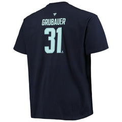 Philipp Grubauer Seattle Kraken Fanatics Big & Tall Name & Number T-Shirt - Deep Sea Blue | US 4696918