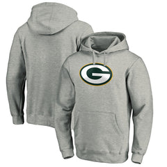 Green Bay Packers Primary Logo Fitted Pullover Hoodie - Heather Gray Hoodies