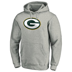 Green Bay Packers Primary Logo Fitted Pullover Hoodie - Heather Gray Hoodies