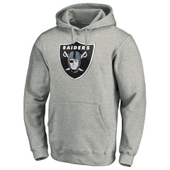 Las Vegas Raiders Primary Logo Fitted Pullover Hoodie - Heather Gray Hoodies