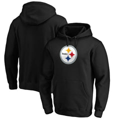 Pittsburgh Steelers Primary Logo Fitted Pullover Hoodie - Black Hoodies