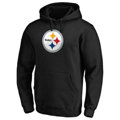 Pittsburgh Steelers Primary Logo Fitted Pullover Hoodie - Black Hoodies