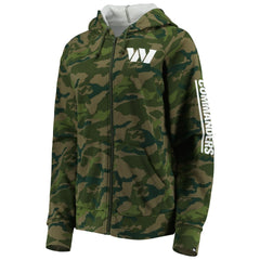 Washington Commanders New Era Women's Raglan Full-Zip Hoodie - Camo Hoodies
