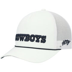 Dallas Cowboys HOOey Wordmark Rope Trucker Snapback Hat - White Hats