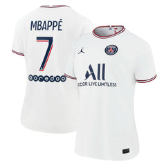Kylian Mbappé Paris Saint-Germain Jordan Brand Women's 2021/22 Fourth Replica Jersey White - Jordan on sale