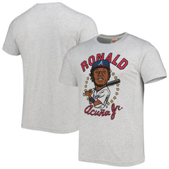 Ronald Acuna Jr. Atlanta Braves Homage Caricature Tri-Blend T-Shirt - White T-shirts