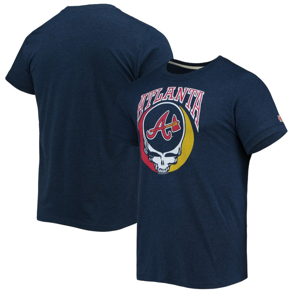 Atlanta Braves Homage Grateful Dead Tri-Blend T-Shirt - Navy T-shirts