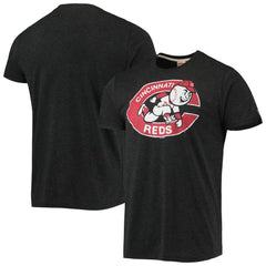 Cincinnati Reds Homage Hand-Drawn Logo Tri-Blend T-Shirt - Charcoal T-shirts