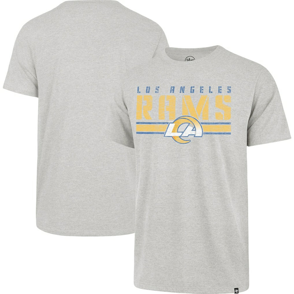 Los Angeles Rams '47 Stripe Thru Franklin T-Shirt - Heathered Gray T-shirts