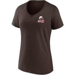 Cleveland Browns Women's Team Mother's Day V-Neck T-Shirt - Brown T-shirts