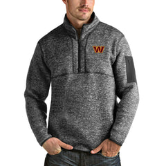 Washington Commanders Antigua Fortune Quarter-Zip Pullover Jacket - Heathered Charcoal Pullover