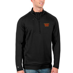 Washington Commanders Antigua Generation Quarter-Zip Pullover Top - Black Pullover
