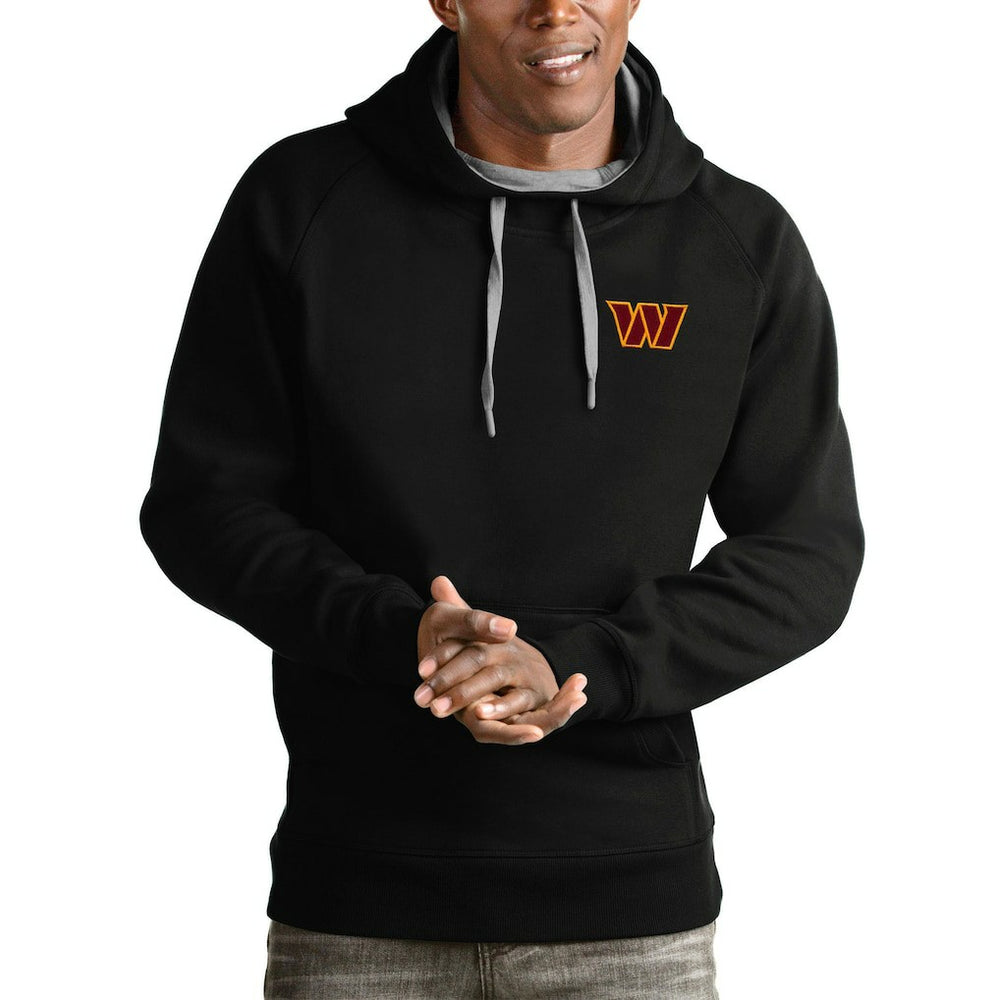 Washington Commanders Antigua Victory Pullover Hoodie - Black Hoodies