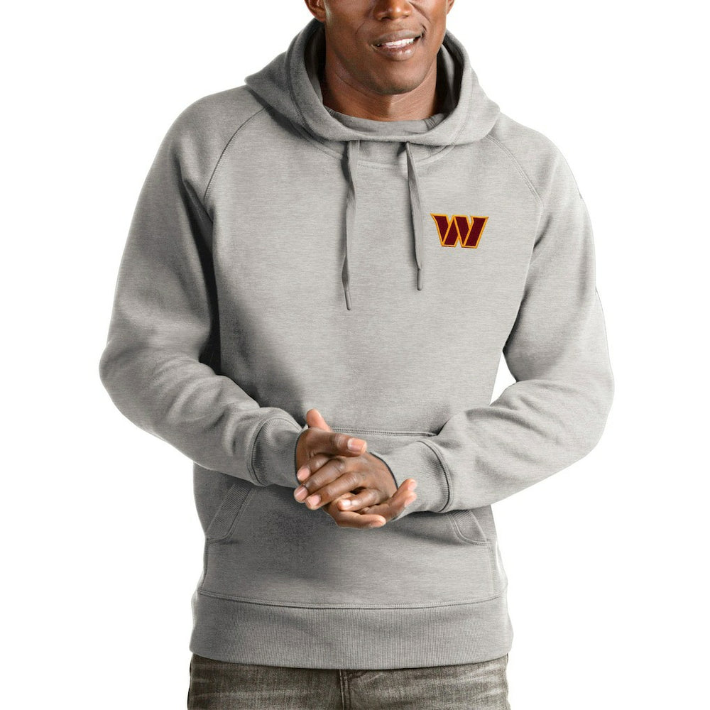Washington Commanders Antigua Victory Pullover Hoodie - Heathered Gray Hoodies