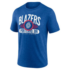 Portland Trail Blazers Badge of Honor Tri-Blend T-Shirt Royal