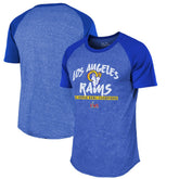 Los Angeles Rams Majestic Threads 2-Time Super Bowl Champions Tri-Blend Raglan T-Shirt - Royal T-shirts