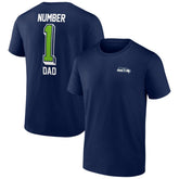 Seattle Seahawks Number One Dad T-Shirt - College Navy T-shirts