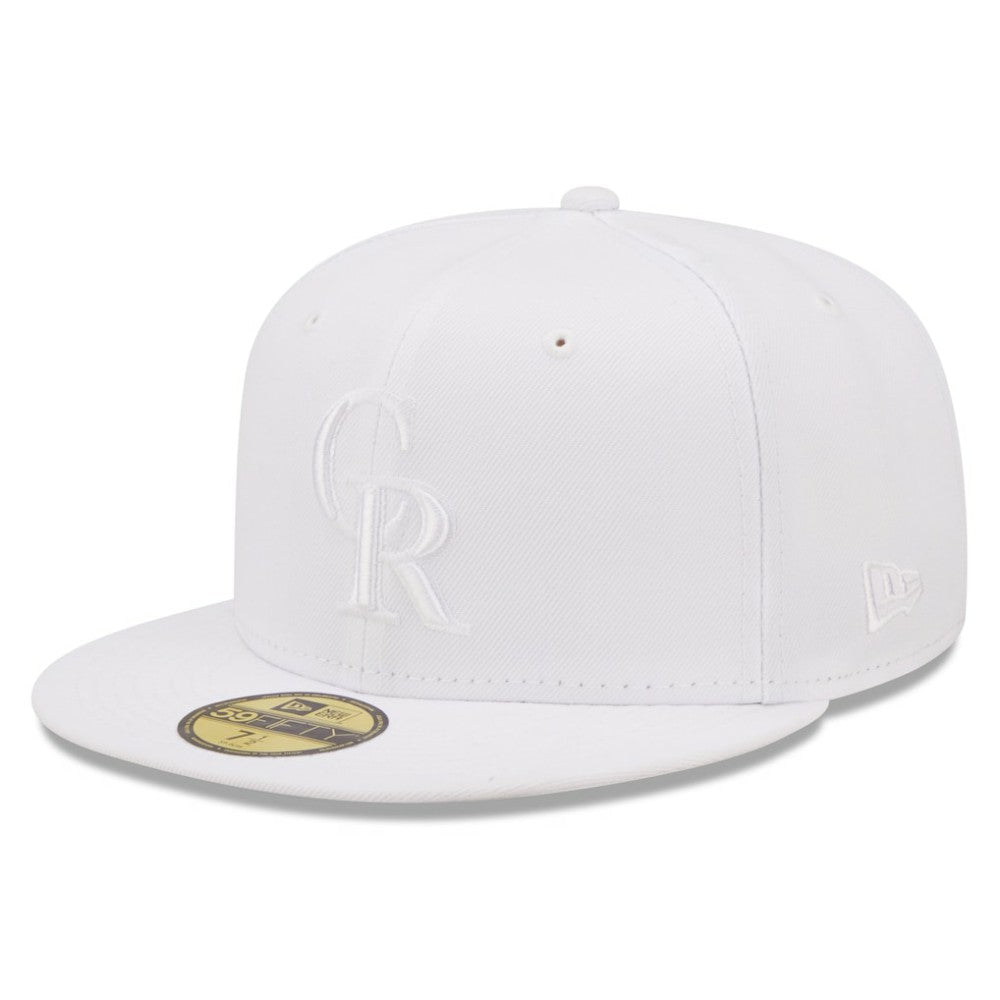 Colorado Rockies New Era White on White 59FIFTY Fitted Hat Hats