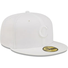 Chicago Cubs New Era White on White 59FIFTY Fitted Hat Hats