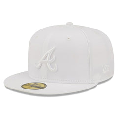 Atlanta Braves New Era White on White 59FIFTY Fitted Hat Hats