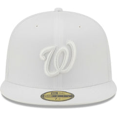 Washington Nationals New Era White on White 59FIFTY Fitted Hat Hats