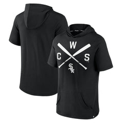 Chicago White Sox Fanatics Iconic Rebel Short Sleeve Hooded Top - Black Tops