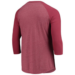 Washington Commanders Majestic Threads Wordmark 3/4-Sleeve Raglan Tri-Blend T-Shirt - Burgundy T-shirts