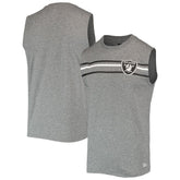 Las Vegas Raiders New Era Brushed Sleeveless Tank Top - Heathered Gray Tops