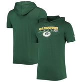 Green Bay Packers New Era Team Brushed Hoodie T-Shirt - Heathered Green Hoodies