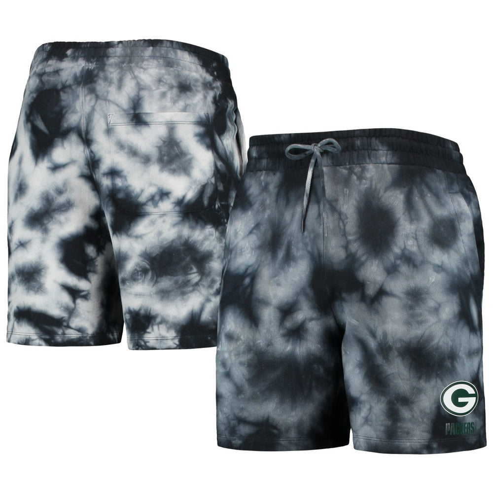 Green Bay Packers New Era Tie-Dye Shorts - Black Shorts