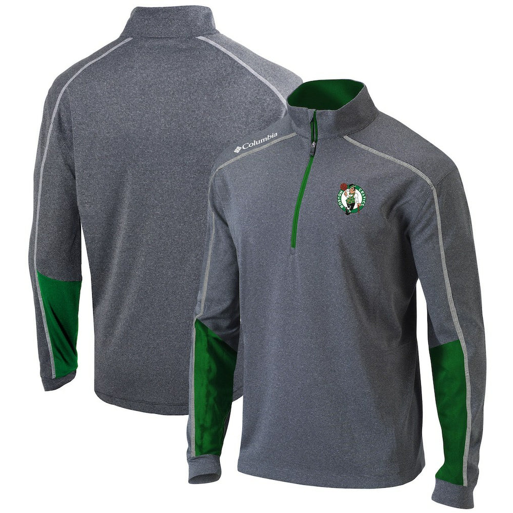 Boston Celtics Omni-Wick Shotgun 2.0 Quarter-Zip Pullover Top Heathered Gray/Green - Columbia
