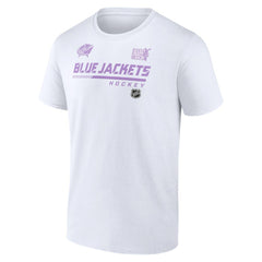 Columbus Blue Jackets NHL Hockey Fights Cancer T-Shirt - White | US 4751709
