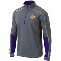 Los Angeles Lakers Omni-Wick Shotgun 2.0 Quarter-Zip Pullover Top Heathered Gray/Purple - Columbia