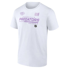 Nashville Predators NHL Hockey Fights Cancer T-Shirt - White | US 4751725